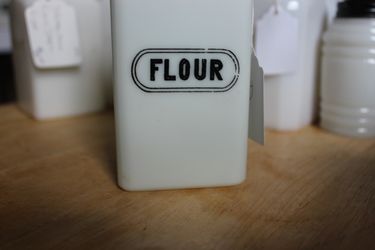 Square Milk Glass Flour Shaker
