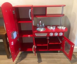 KidKraft Red Vintage Wooden Play Kitchen
