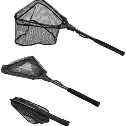 PLUSINNO Fishing Net Fish Landing Net, Foldable Collapsible Telescopic Pole Hand
