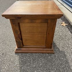 Wooden Chest /End Table/Nightstand.With Removable Top and Storage  20” wide  20” deep  20” tall 