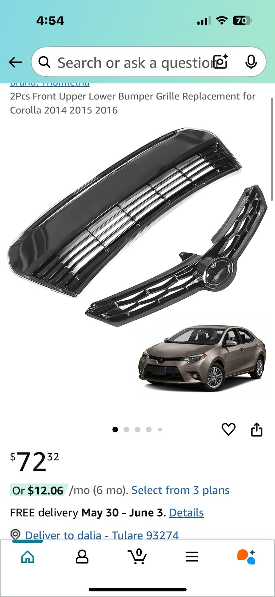 Corolla Bumper Grill And Bottom Grill