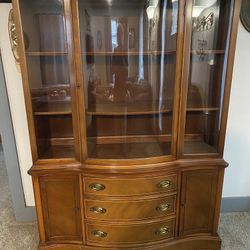 Vintage China Hutch, Mahogany, Built By Bassett