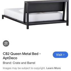 Bed Frame, Black Metal, Full