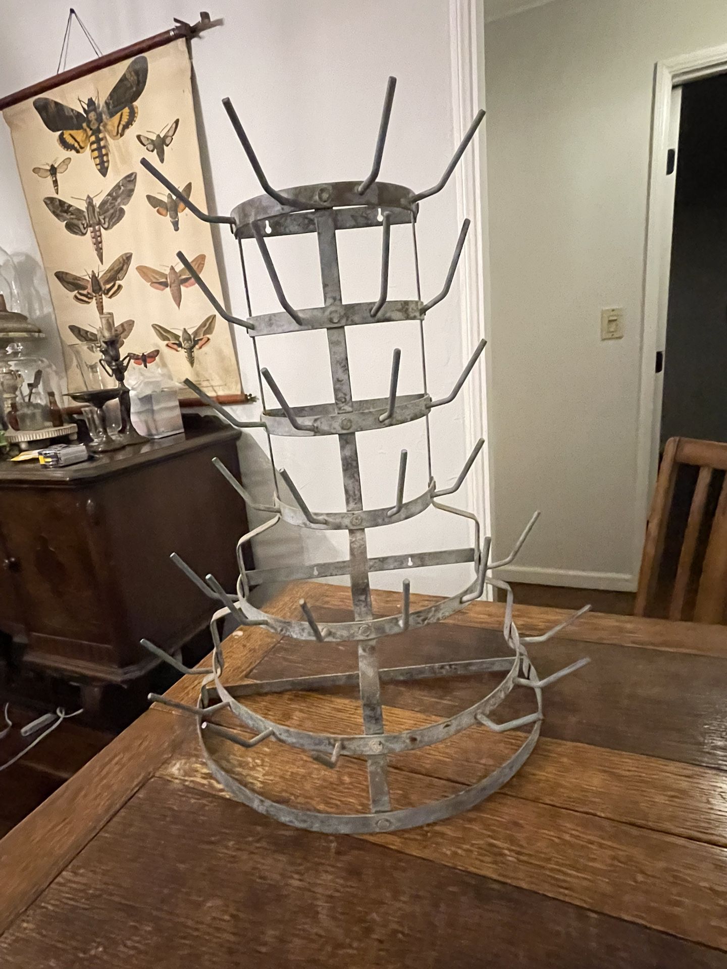French Antique Bottle Drying Rack