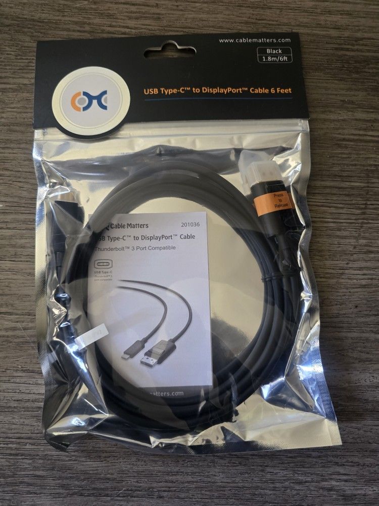 Type-C To Display Port Cable (New)