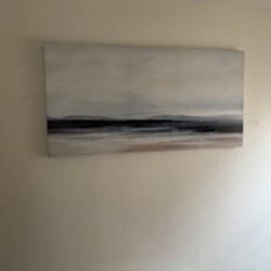 Large Coastal Canvas Wall Art – Calm Ocean Landscape