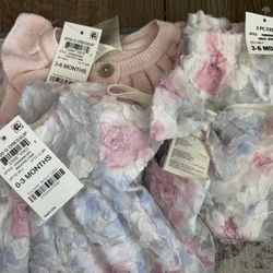 0-3 Sweater, Dress, Diaper Cover, Hairband