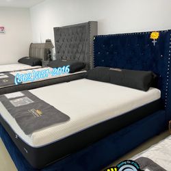 Queen Memory Foam Mattress And Boxspring Bed Set New Cama 