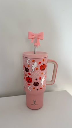 Meoky pink Halloween tumblr cup