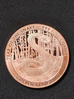 5 oz GSM Lunar Calendar Year of the Snake Copper Round