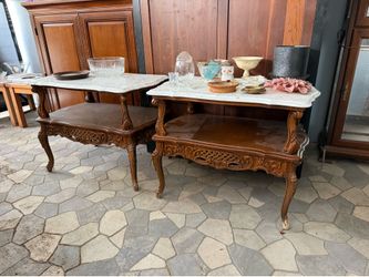 Antique tables with marble top