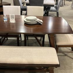 MonroeDining Table
And 4 Chair And Bench Homelegance