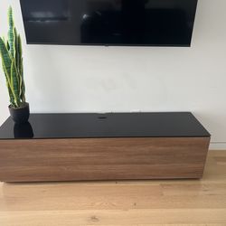 Console wood and glass