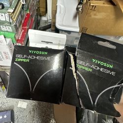 VIVOSUN 2-Pack Self-Adhesive Zipper for Debris Barriers & Tarp, Heavy-Duty Double-Sided Greenhouse & Tent Zipper, Black