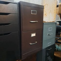 2 Drawer Brown File Cabinet