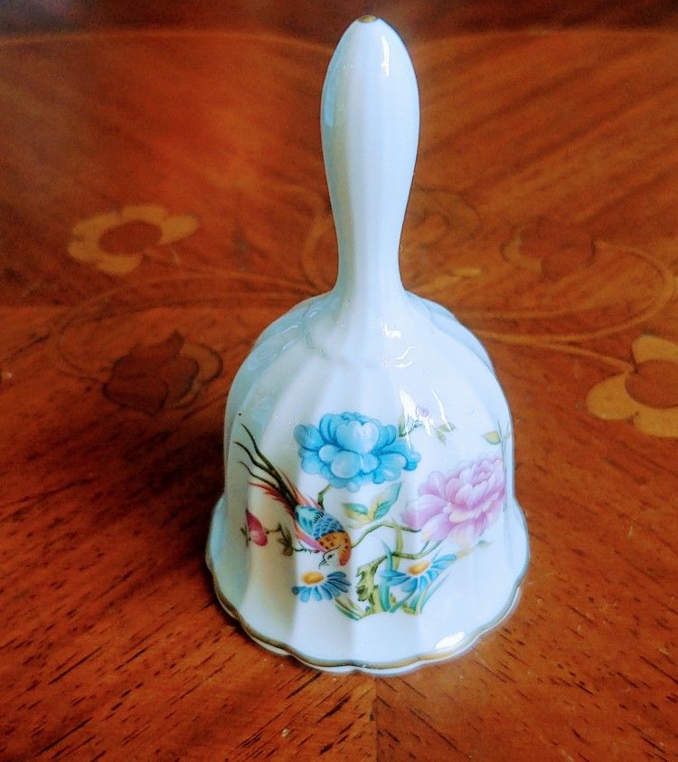 Vintage Estate Spode Bone China Bell Decorated With Birds & Flowers!! 3.5" H!!