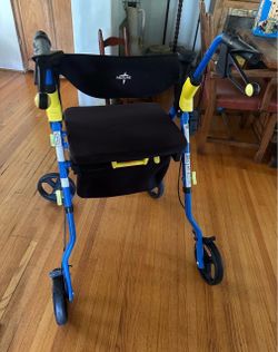 Midline Premium Folding Walker With Memory Foam Seat 300 Lb