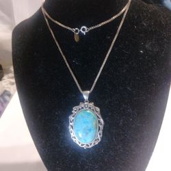 Silver Chain And Pendant Beautiful Piece Used