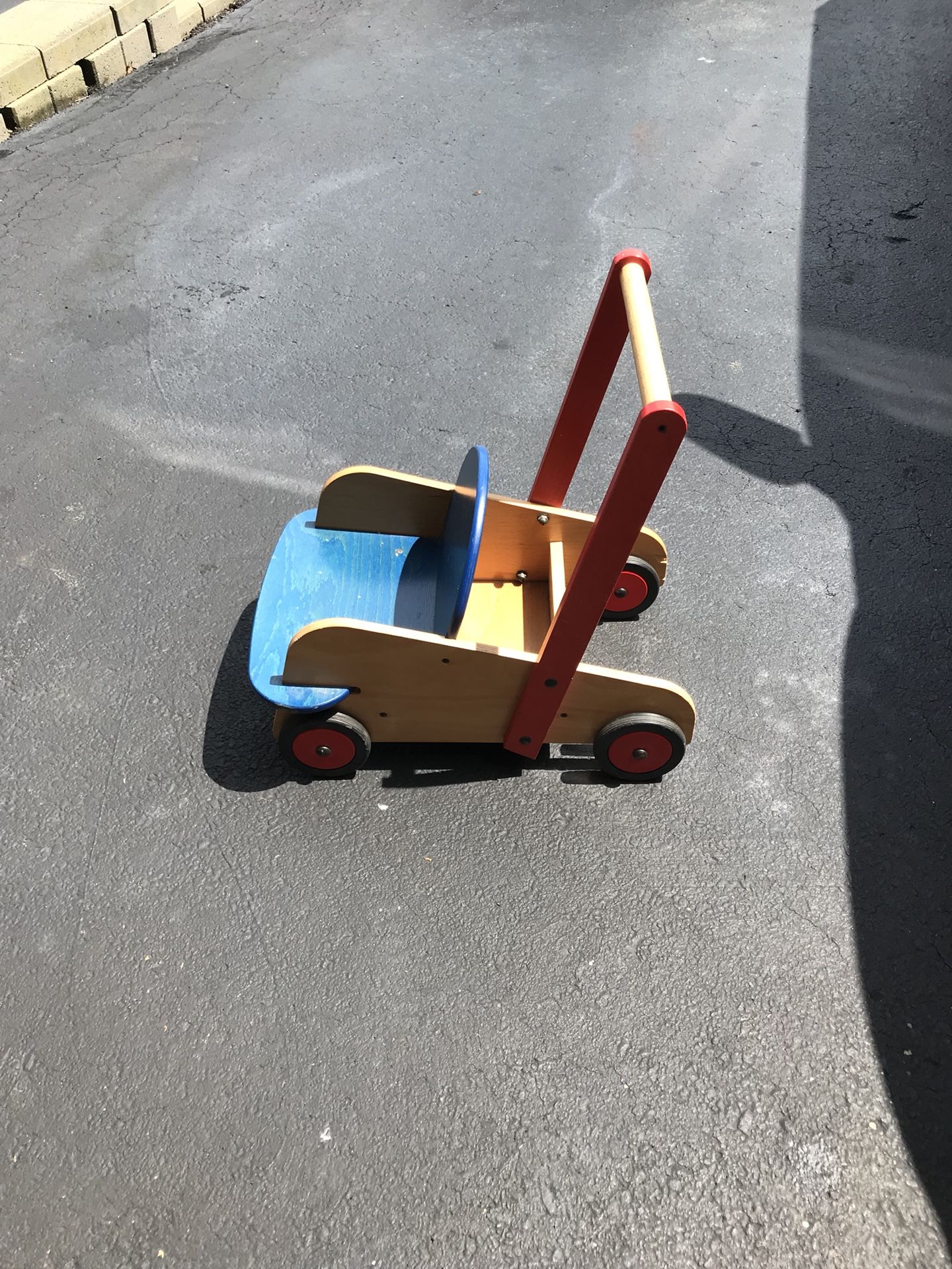 Antique HABA Vintage Wooden Doll stroller