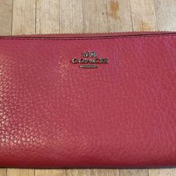 Pink Coach Leather Wallet 