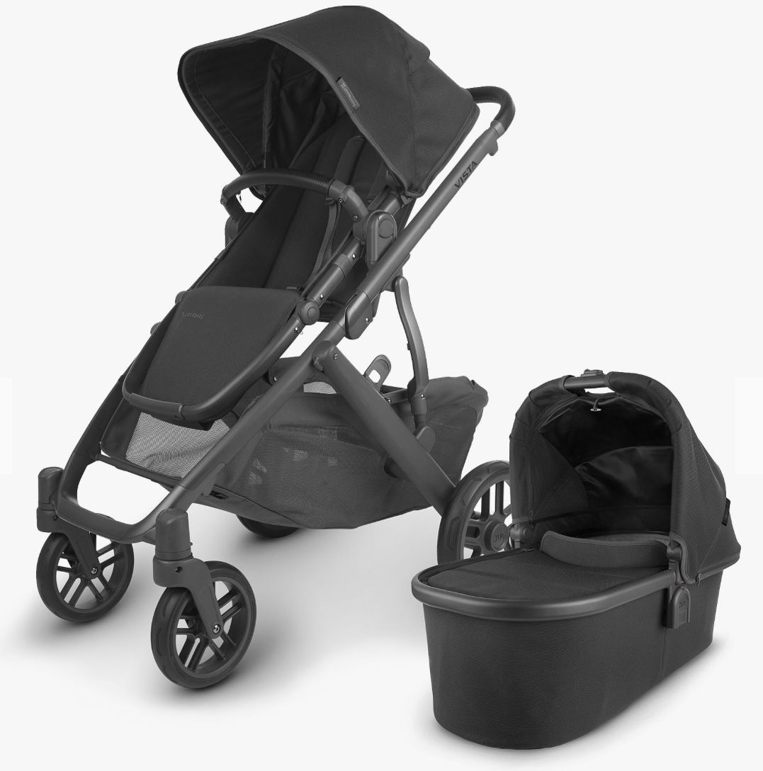 Uppa Baby Vista V2 Stroller With Attachments And Seats For Two Babies