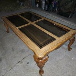Glass And Wood Coffee Table