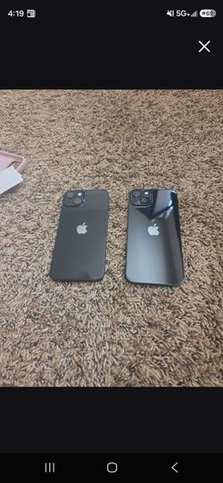 Two Apple iPhones 13 in Midnight Black