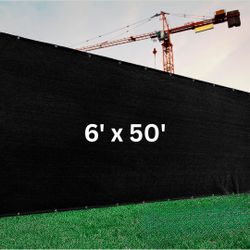 6 x 50 FT Black Fence Privacy Screen - Brand New