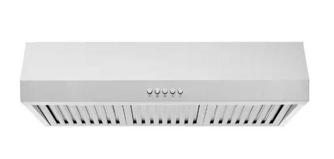 Vissani Sarela 30 in. W x 7 in. H 500CFM Convertible Under Cabinet Range Hood in Stainless Steel with LED Lights