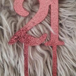 21 Rose Gold Acrylic Topper Birthday Decor 