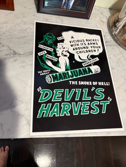 Devils Harvest Marijuana Poster