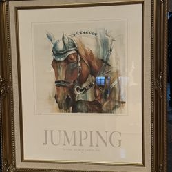 Beautiful Quality Framed Horse Art JUMPING TRYON, NC