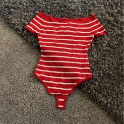 Striped Off The Shoulder Body Suit