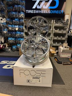 (Set of 4) Staggered Foose F105 Legend 18x8,18x9 5x4.75" +1mm Chrome Wheels Rims