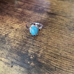 925 Silver Ruby And Turquoise Ring $75 Obo 