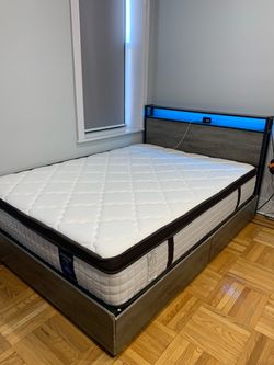 LED Full Twin Bed Mattress With Frame