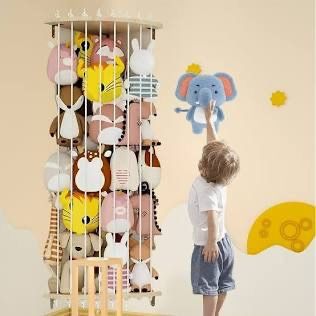 Stuff Animal Storage Corner Wood Shelf New