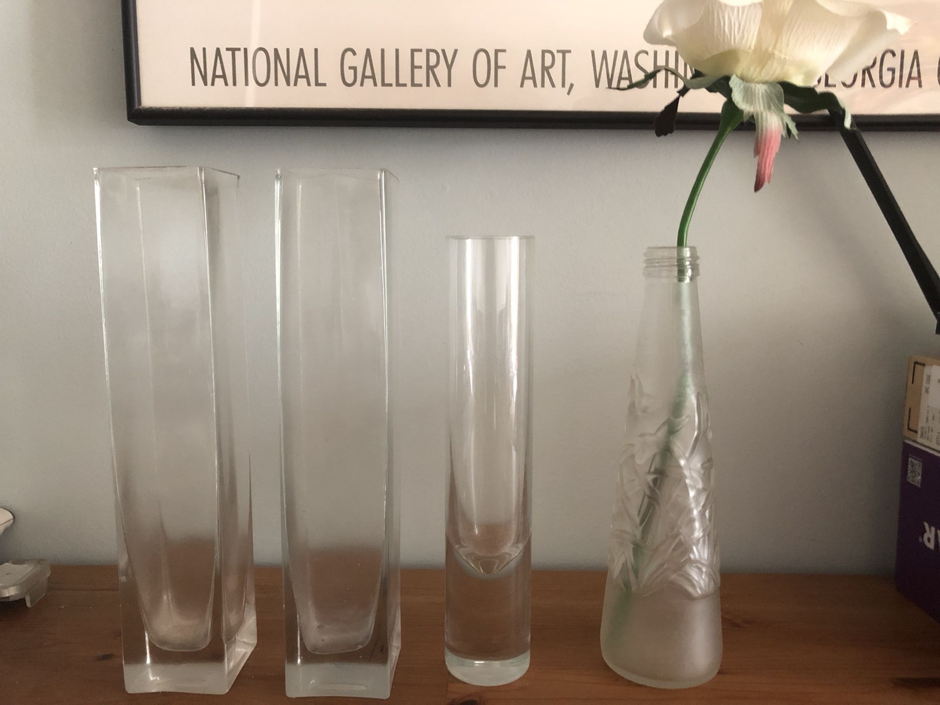 Collection of vases, accent pieces, lantern, candle holders, art