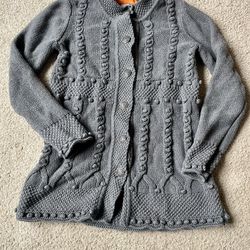 Women’s Grey Knit Sweater Cardigan