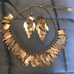 Gold Necklace & Earrings