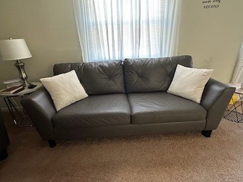 Brown faux leather Sofa Set