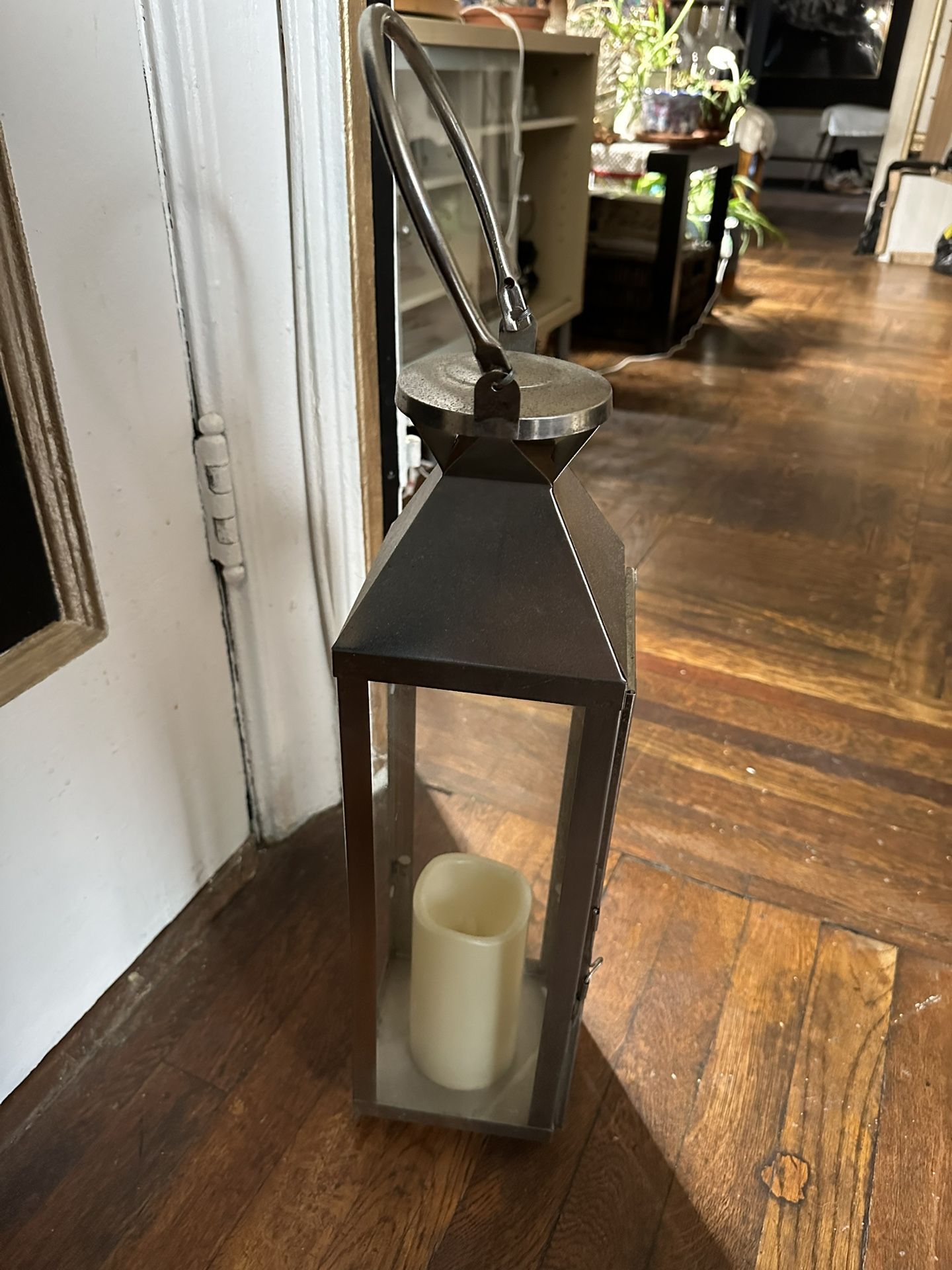 Metal Lantern with LED Candle