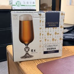 Crystalite Bohemia Collection ‘Sterna’ Beer 🍺 Glasses 