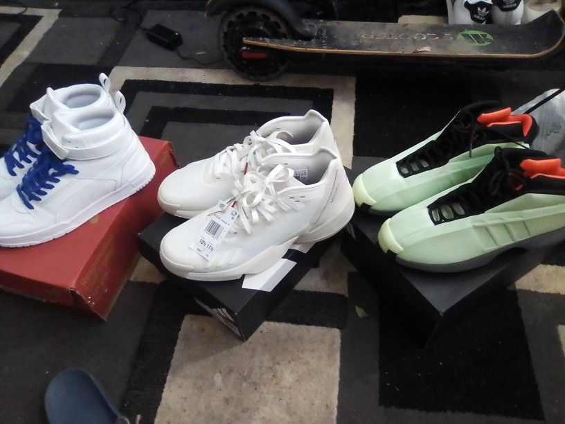 Pumas,And Adidas All There New In The Box $80 For All Three Pairs Size 10