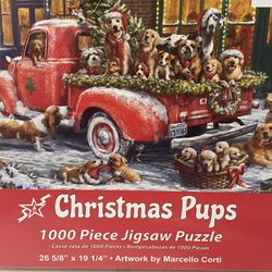 Christmas Pups 1000 Piece Puzzle NEW 