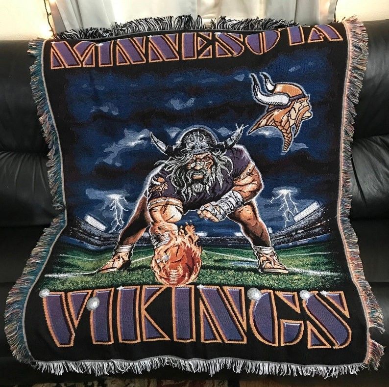 '90s NFL Minnesota Vikings Vintage Tapestry Throw