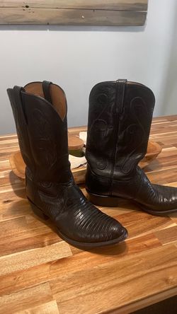 Lucchese Black Lizard Skin Cowboy Dress  Boots