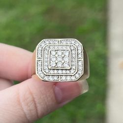 Huge 10k Solid Gold & Diamond Ring 2.60ct Natural Diamonds