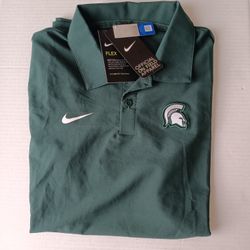Small Michigan State Spartans Nike 2020 Sideline Coaches Flex Performance Polo Shirt Green Standard Fit