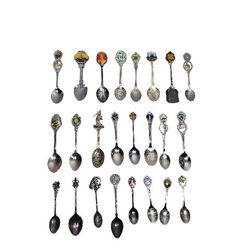Lot of 24 Vintage Souvenir Collector Spoons Countries And States 